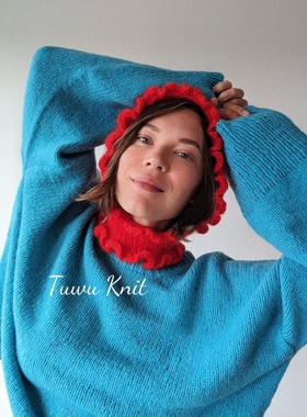 荷叶边帽子棒针编织中文图解文字说明