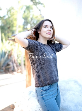 恩西尼塔斯麻花短袖棒针编织中文图解文字说明