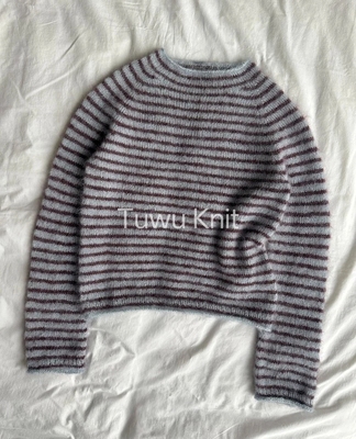 Frankie Blouse 女士条纹毛衣棒针编织解文字说明 非视频