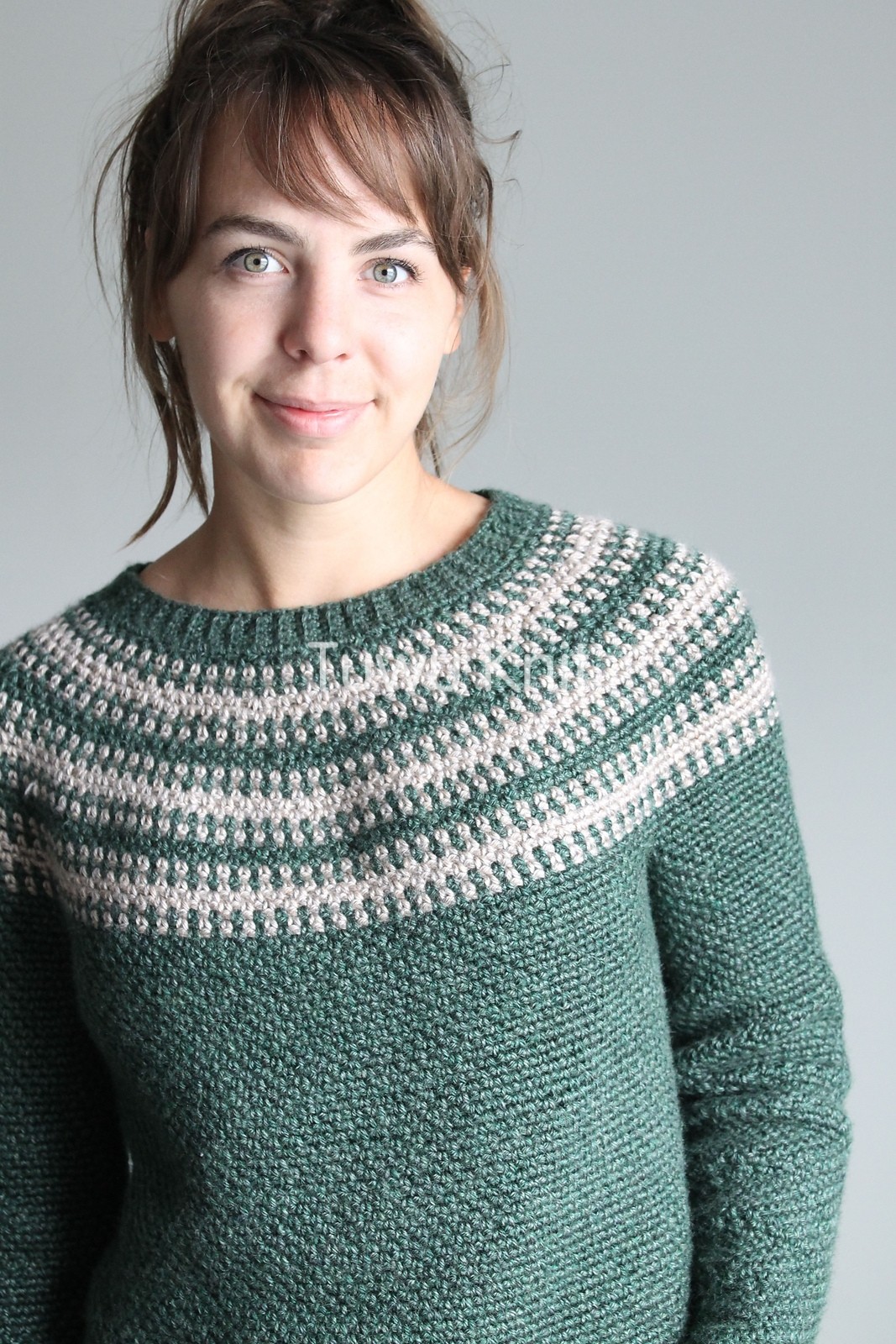 英文 Homolovi Pullover 女士粒子提花套衫棒针编织文字图解 223