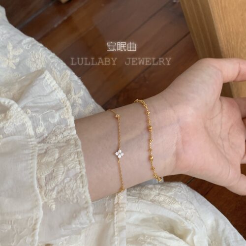 转运四叶草s925纯银手链
