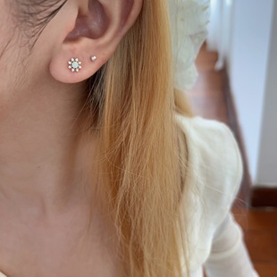 欧泊太阳神·s925纯银人工欧泊耳钉女日系小众设计感耳饰闺蜜礼物