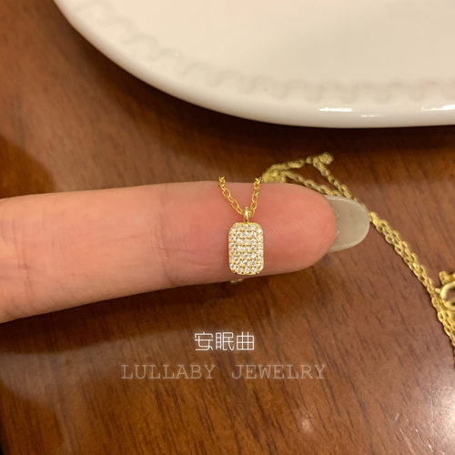 S925纯银无事牌爆闪锁骨链