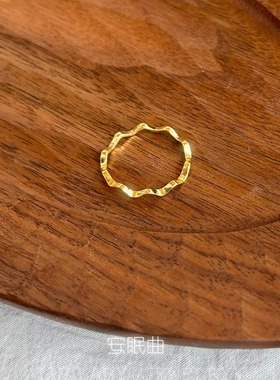 基础戒～波浪通体s925纯银戒指女