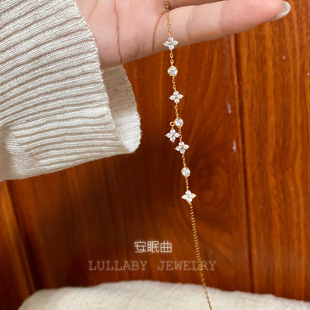 满级幸运草s925纯银洗手不用摘!四叶草叠戴百搭小众设计手链女