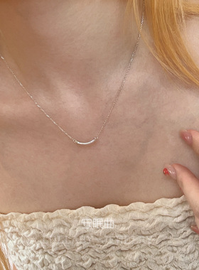 大牌即视感！s925纯银微笑项链女