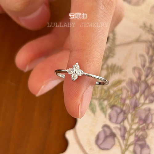 这个百搭！s925纯银四叶草戒指
