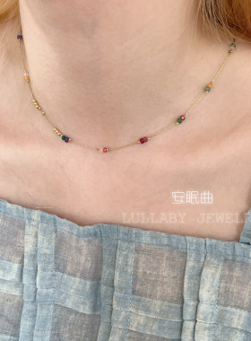 一链四戴不掉色！彩色串珠项链