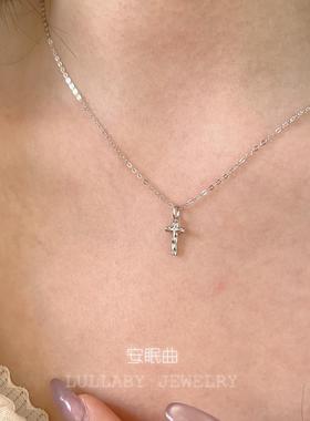 极简十字架s925纯银项链