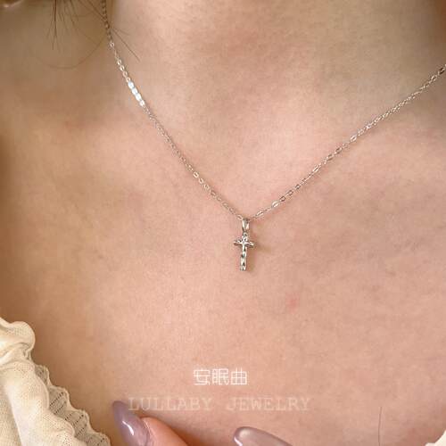 极简十字架s925纯银项链