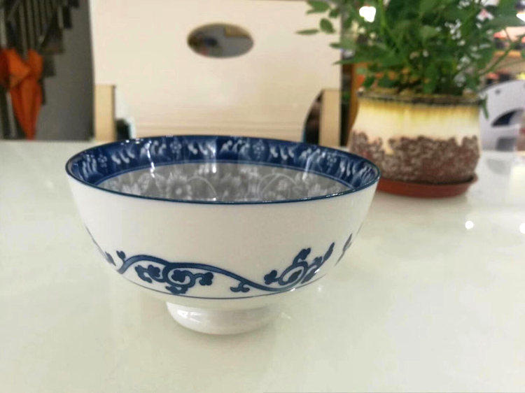 波浪牡丹中国风陶瓷饭碗菜碟微波炉菜盘子釉下彩餐青花瓷家用送礼在类目 餐饮具, 餐具, 碗中 - 来自Buy2taobao.com提供专业的淘宝代购服务