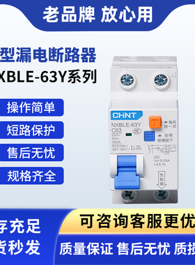 正泰电器漏电断路器NXBLE-63Y 1P+N C20A25A32A40A 63A保护器空气
