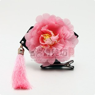 古装小格格宫女清宫头饰迷你小号旗头幼儿园婴儿清朝公主牡丹发夹