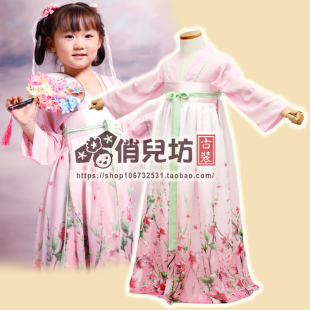 粉色儿童小襦裙汉服舞蹈裙六一幼儿三生三世十里桃花影楼主题服装