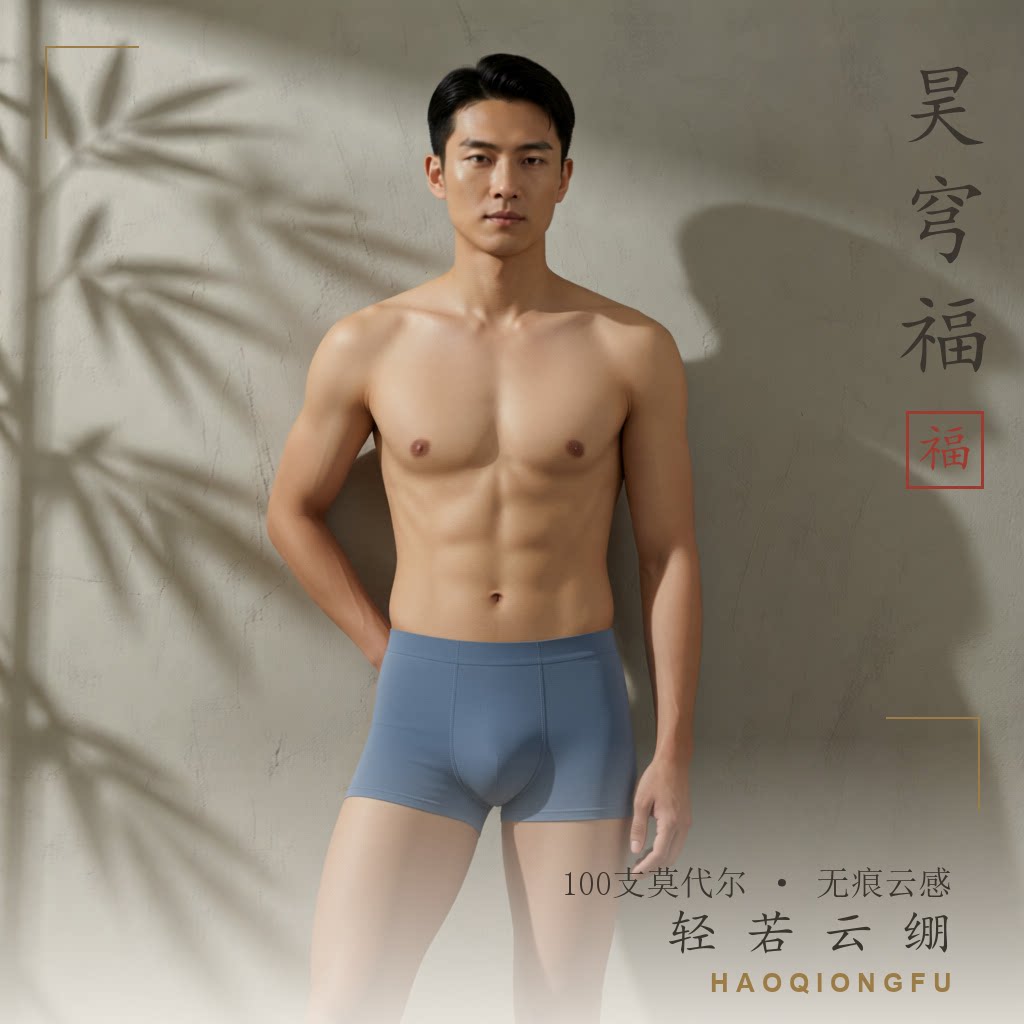 3条装男士礼盒装抑菌桑蚕丝内裤