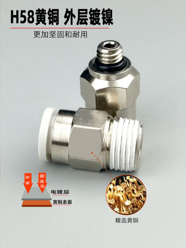 气动气管快速快插迷你型直通 PC2/3/4/5/6-M3/M5/M6/01螺纹接头