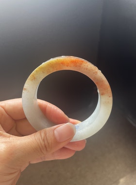 「卤大师翡翠」天然A货缅料翡翠手镯毛坯定制红翡黄翡特色镯