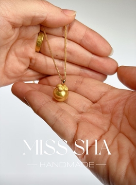 柿柿如意  人造仿南洋浓金喜庆节日氛围珍珠吊坠12mm