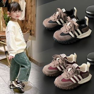 儿童运动鞋2025秋冬季新款女童鞋子德训加绒二棉鞋男童老爹跑步鞋