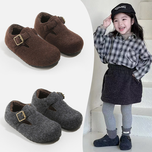 儿童勃肯鞋新款加绒二棉鞋