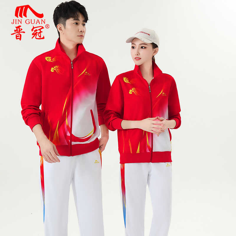春秋广场舞新款运动服套装佳木斯中老年祥云外套男女长袖徒步服