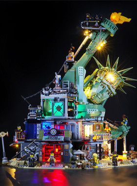 自由女神末日堡垒废墟成人拼装积木城市街景系列女孩子玩具礼物