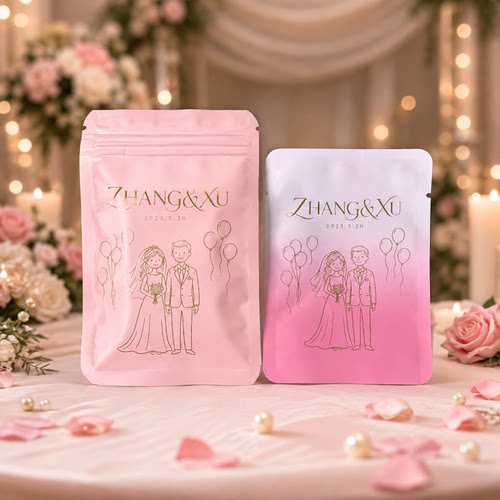 婚礼伴手礼包装袋定制名字照片图案自封袋小批量印刷