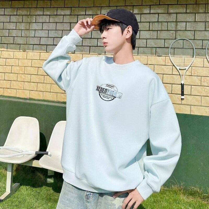 乔迪丹娜春款2026男大童圆领卫衣简潮 学生字母印花宽松休闲长袖T