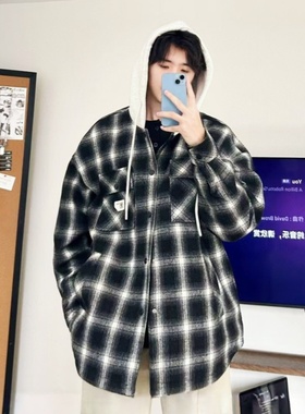 2025冬装新款乔迪丹娜男大童休闲夹棉风衣青少年连帽加厚格子外套