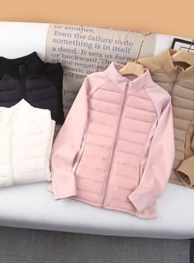 显瘦冬季加厚拼接款棉服女修身内胆立领运动户外套冬冬季外穿妈妈