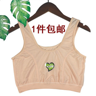 纯棉背心女妈妈宽松大码 中老年夏季 全棉无钢圈胸罩老人打底薄内衣