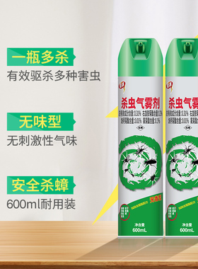 安速ARS杀虫气雾剂600ml无香驱杀灭蚊子蟑螂跳蚤螨虫家用杀虫喷雾