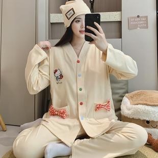 德绒月子服冬季 产妇家居哺乳 11月份12带胸垫孕期孕妇睡衣秋天大码