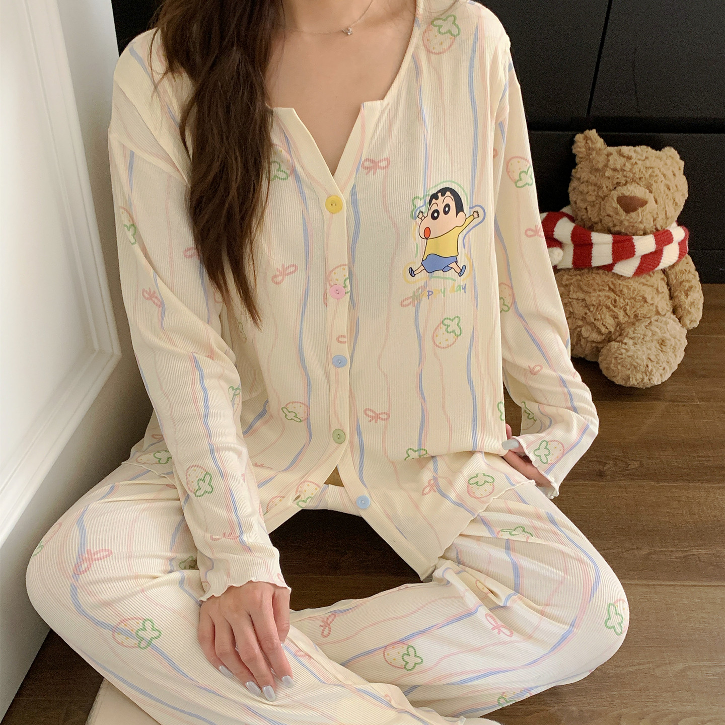 凉感莫代尔月子服夏季薄款产后带胸垫孕妇睡衣哺乳春秋产妇家居服