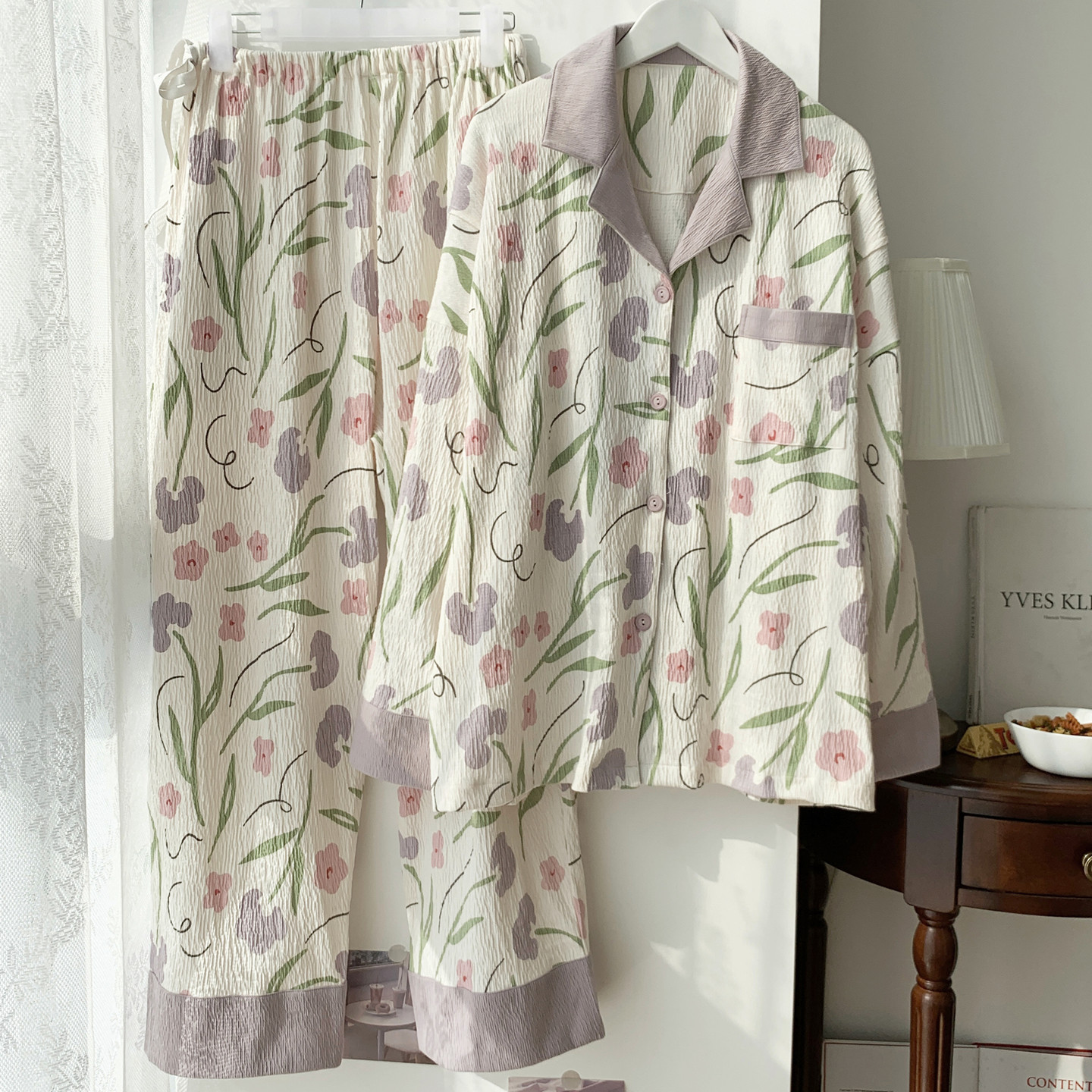 月子服长袖针织纯棉质孕妇睡衣怀孕期产后春夏秋季哺乳产妇家居服