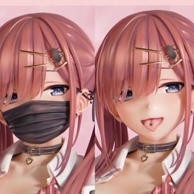 insight 七枕 带耳环的红发辣妹酱 素颜版 口罩版 1/5手办