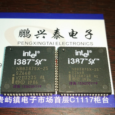 N80387SX-25 SZ660 SZ507 英特尔 387 微处理器 PLCC68脚 CPU收藏