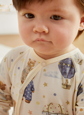 【清仓】ShiningMoment婴儿衣服宝宝长袖连体衣夏季超萌莫代尔A类