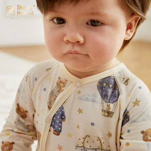 【清仓】ShiningMoment婴儿衣服宝宝长袖连体衣夏季超萌莫代尔A类