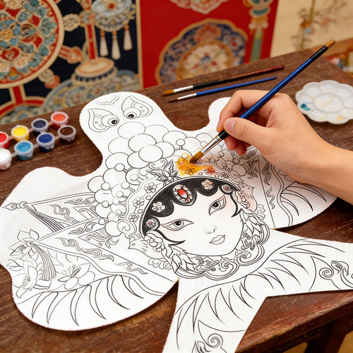 手工制作纸鸢绘画涂鸦填色风筝