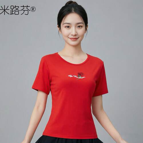 （短袖）广场舞服装上衣莫代尔中老年跳舞衣服舞蹈服长袖春秋T恤