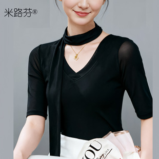 修身 外穿打底衫 跳舞上衣百搭 显瘦长袖 新款 春款 洋气内搭女网纱女款