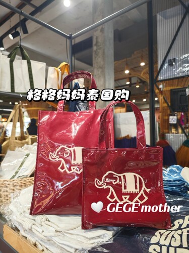 泰国正品代购goodgoods漆皮复古亮面潮牌手拎个性大象包