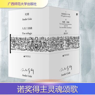 正版现货 纪德人生三部曲(全3册) 广西师范大学出版社 (法)安德烈·纪德 著 唐祖论,徐丽松,严慧莹 译 文学作品集