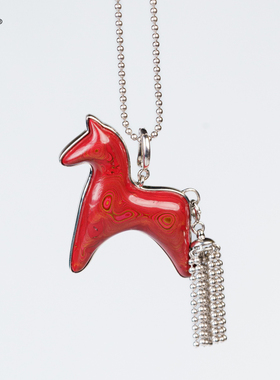 非遗大漆小马吊坠项链生肖礼物