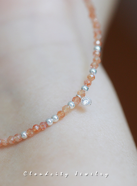 秋冬新品日光石925银短项链