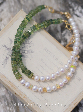 原创设计文艺简约磷灰石珍珠手链