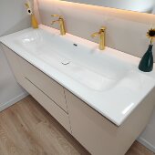 简约陶瓷一体海洋盆大盆双龙头浴室柜组合卫生间洗漱台加大洗手池