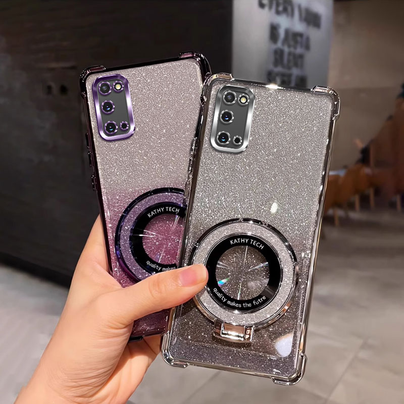 四角防摔带支架适用于三星S20fe手机壳SM-G7810简约samsungs20fe网红3星s20fe全包女新款软纯色男电镀保护套