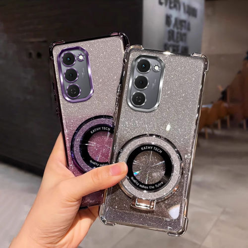四角防摔带支架适用于传音Tecno spark40pro+手机壳女个性网红男新款潮时尚保护套全包电镀spark40pro+保护套